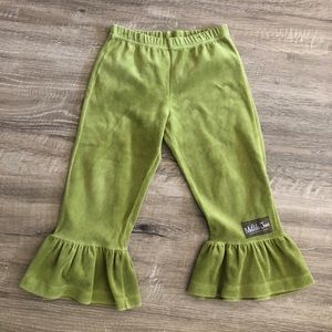 Matilda Jane Green Velour Ruffle Pants Girls Sz 6